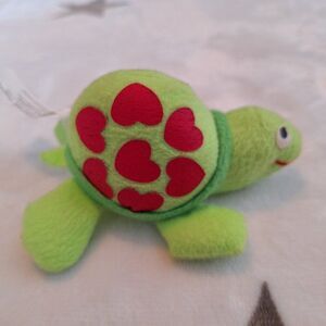Green Turtle With Red Hearts‎ On Shell Valentines Plush Toy Stuffed Animal